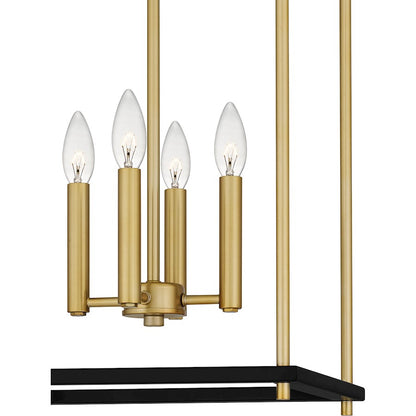 4 Light Pendant, Matte Black