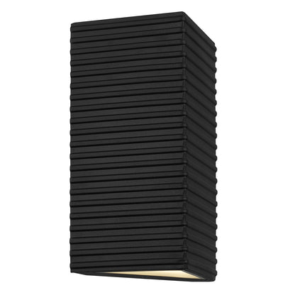 Quoizel Kyler 10in LED Outdoor Wall Lantern | Contemporary Earth Black Steel | Front Door & Porch Entry | 6.5 x 4.25 x 10.25 in | Model KYLE8405EK