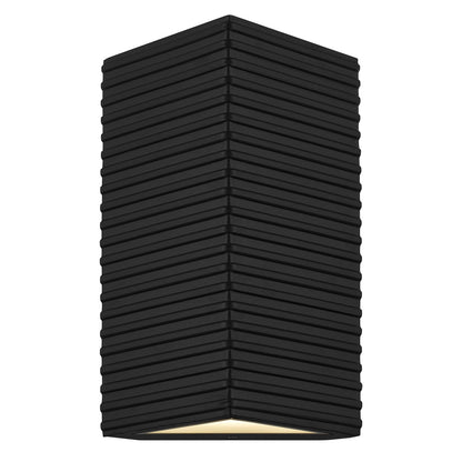 Quoizel Kyler 10in LED Outdoor Wall Lantern | Contemporary Earth Black Steel | Front Door & Porch Entry | 6.5 x 4.25 x 10.25 in | Model KYLE8405EK