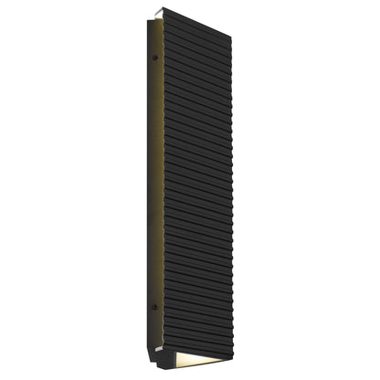Quoizel Kyler 18in LED Outdoor Wall Lantern | Contemporary Earth Black Steel | Front Door & Porch Entry | 6.5 x 4.25 x 18.25 in | Model KYLE8406EK