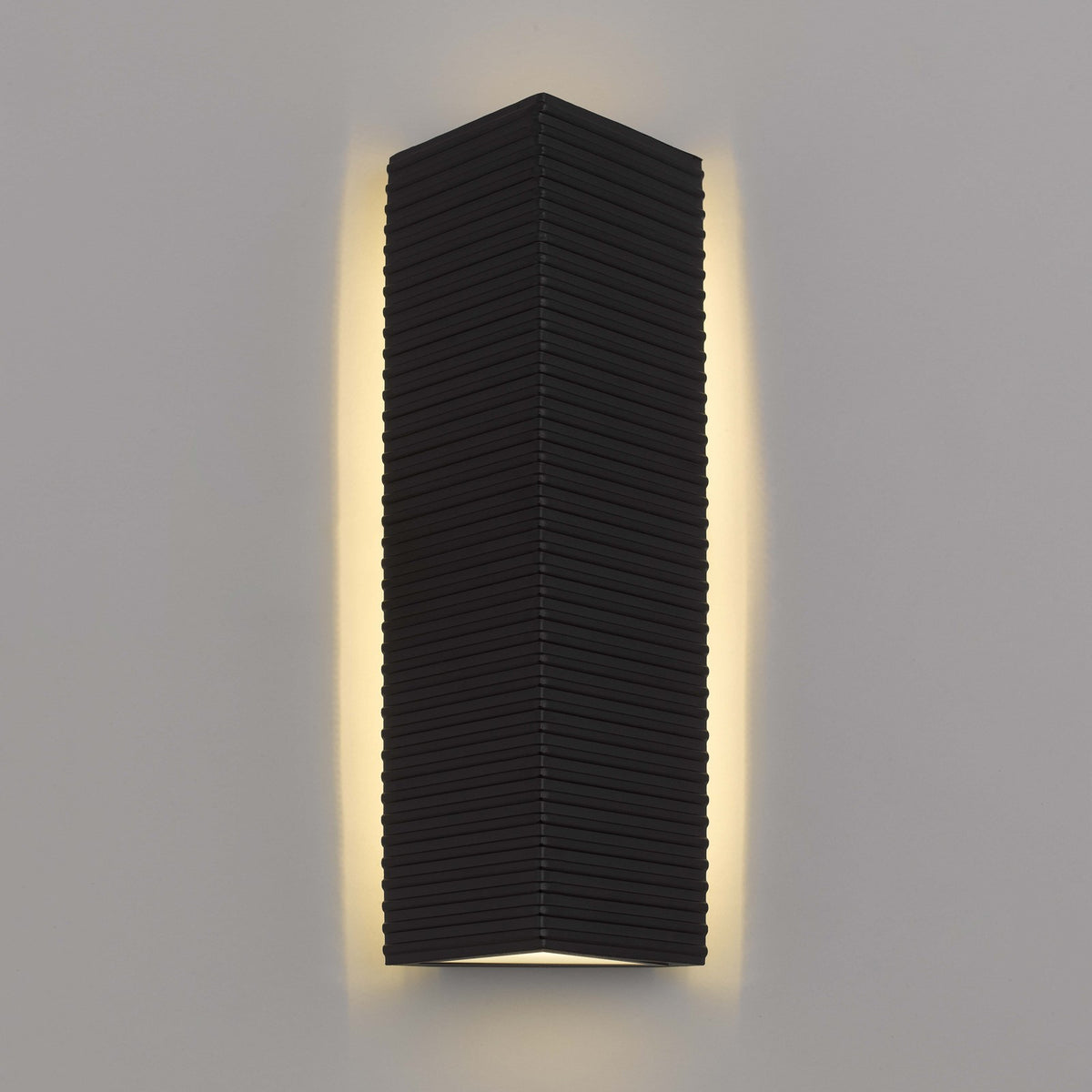 Quoizel Kyler 18in LED Outdoor Wall Lantern | Contemporary Earth Black Steel | Front Door & Porch Entry | 6.5 x 4.25 x 18.25 in | Model KYLE8406EK