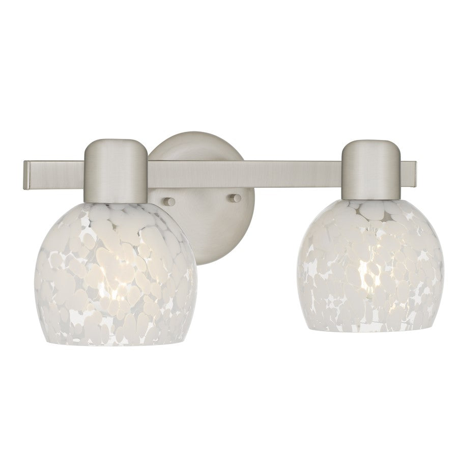 Quoizel Layton 2-Lt Brushed Nickel Vanity Light, Brushed Nickel - LAY8616BN