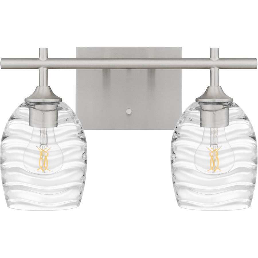 2 Light Bathroom Vanity Light, Brushed Nickel