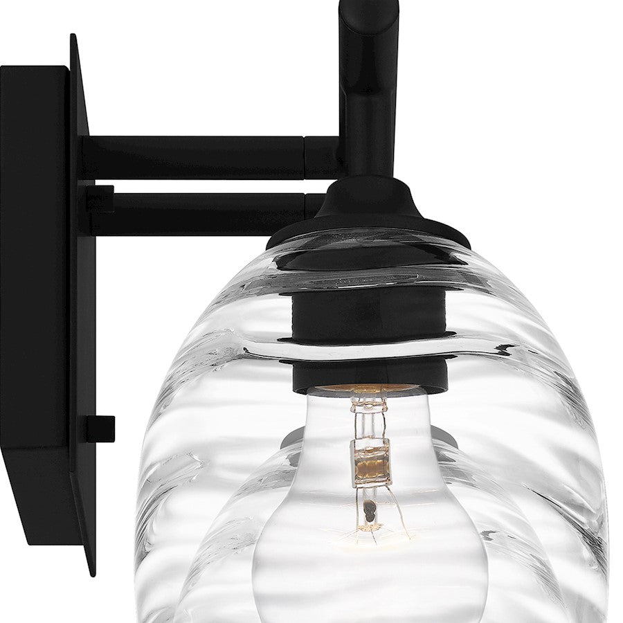 2 Light Bathroom Vanity Light, Matte Black