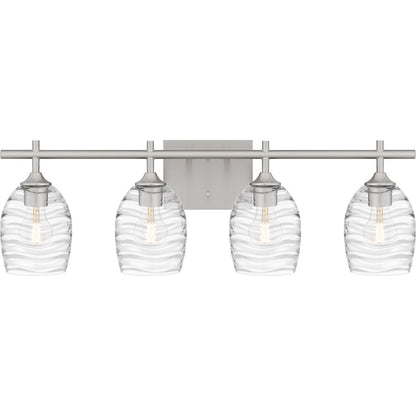 Quoizel Lucy 4 Light Bath Light, Brushed Nickel/Clear Optic Glass - LCY8629BN
