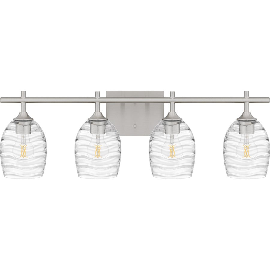 4 Light Bathroom Vanity Light, Brushed Nickel