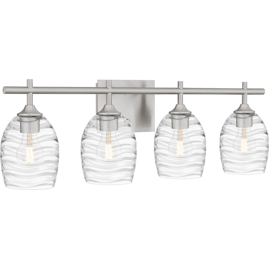 4 Light Bathroom Vanity Light, Brushed Nickel