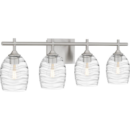 4 Light Bathroom Vanity Light, Brushed Nickel
