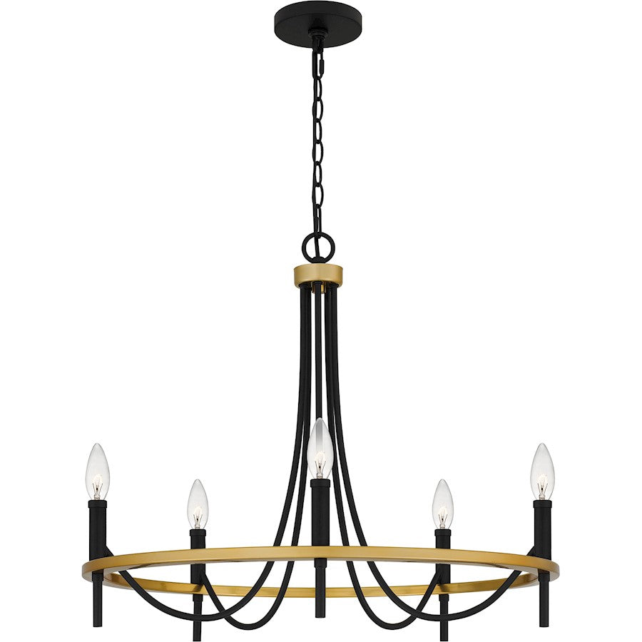 Quoizel Legare 5 Light Chandelier, Matte Black