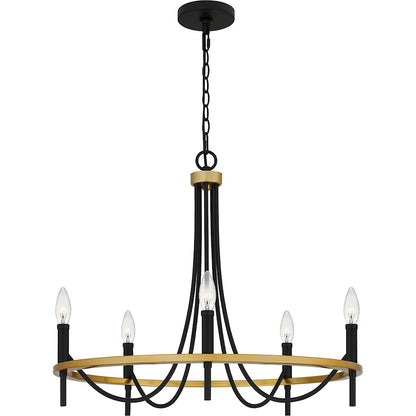 Quoizel Legare 5 Light Chandelier, Matte Black