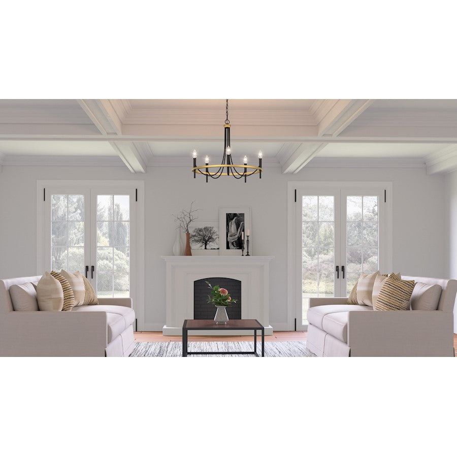 Quoizel Legare 5 Light Chandelier, Matte Black