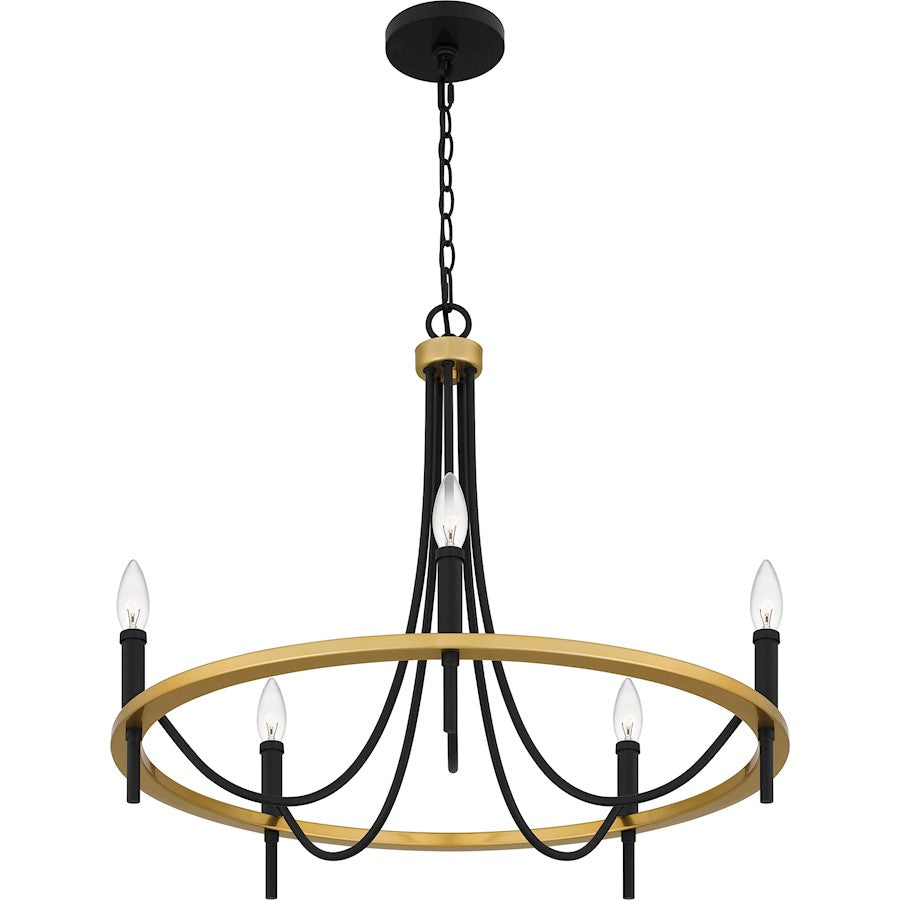 Quoizel Legare 5 Light Chandelier, Matte Black