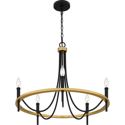 Quoizel Legare 5 Light Chandelier, Matte Black