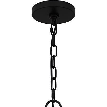 Quoizel Lockery 26in 5-Light Chandelier | Traditional Matte Black and Gold Steel | Dining Room & Foyer | 26 x 26 x 29 in | Model LKY5028MBK