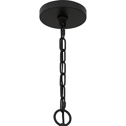 Quoizel Lockery 40in 8-Light Chandelier | Traditional Matte Black and Gold Steel | Dining Room & Foyer | 40 x 40 x 35 in | Model LKY5040MBK