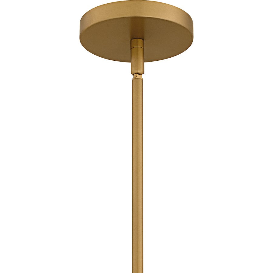 Quoizel Lumi 14in 1-Light Pendant | Modern Brushed Weathered Brass Steel | Kitchen Island & Dining Room | 14 x 14 x 11 in | Model LMI1814BWS