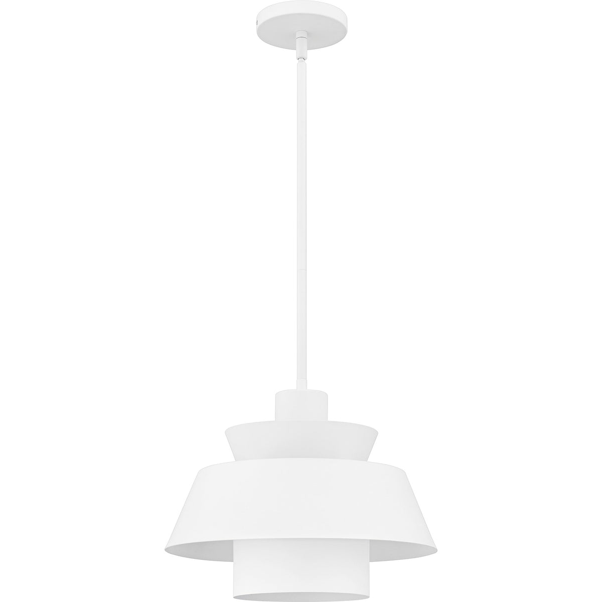 Quoizel Lumi 14in 1-Light Pendant | Modern Matte White Steel | Kitchen Island & Dining Room | 14 x 14 x 11 in | Model LMI1814W