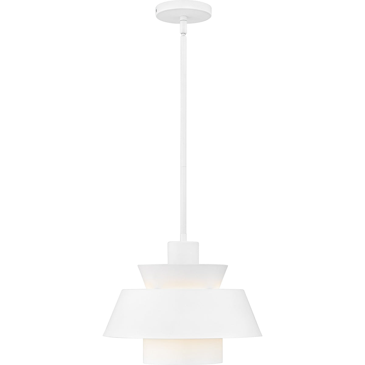 Quoizel Lumi 14in 1-Light Pendant | Modern Matte White Steel | Kitchen Island & Dining Room | 14 x 14 x 11 in | Model LMI1814W