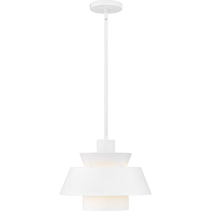 Quoizel Lumi 14in 1-Light Pendant | Modern Matte White Steel | Kitchen Island & Dining Room | 14 x 14 x 11 in | Model LMI1814W