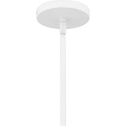 Quoizel Lumi 14in 1-Light Pendant | Modern Matte White Steel | Kitchen Island & Dining Room | 14 x 14 x 11 in | Model LMI1814W