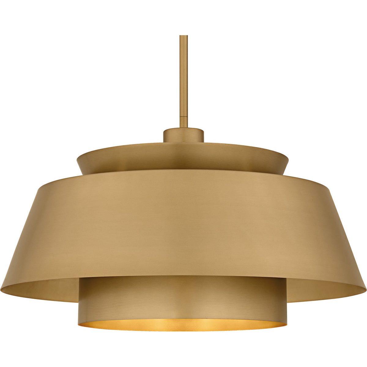 Quoizel Lumi 24in 3-Light Pendant | Modern Brushed Weathered Brass and Metal | Kitchen Island & Dining Room | 24 x 24 x 14 in | Model LMI2824BWS