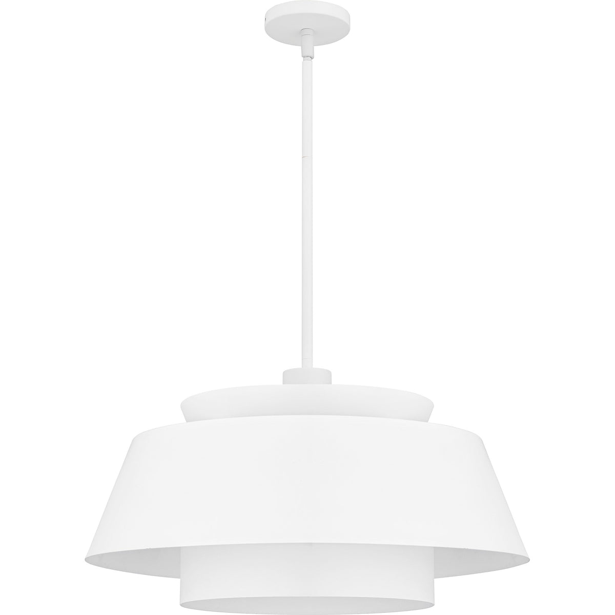 Quoizel Lumi 24in 3-Light Pendant | Modern Matte White and Metal | Kitchen Island & Dining Room | 24 x 24 x 14 in | Model LMI2824W