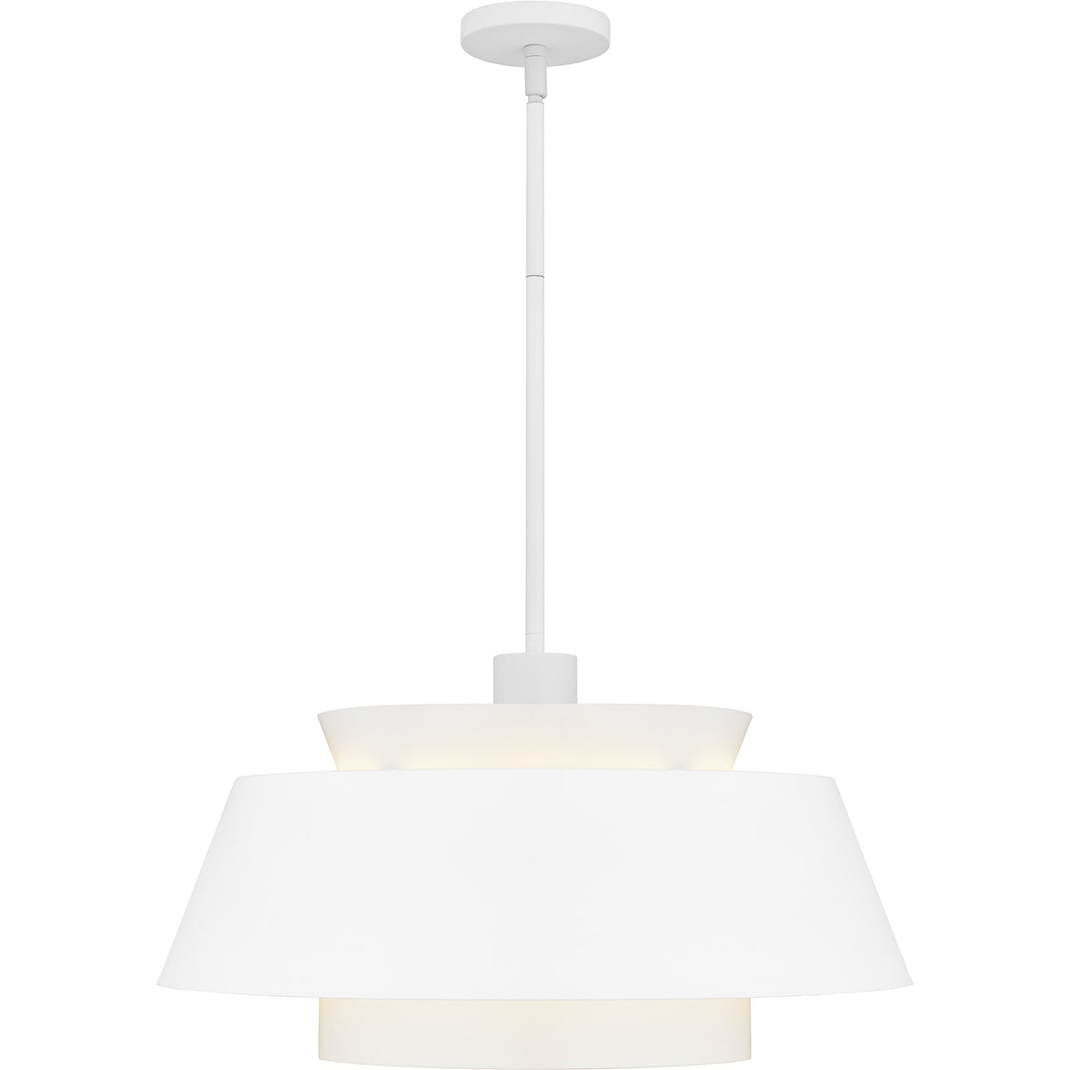 Quoizel Lumi 24in 3-Light Pendant | Modern Matte White and Metal | Kitchen Island & Dining Room | 24 x 24 x 14 in | Model LMI2824W