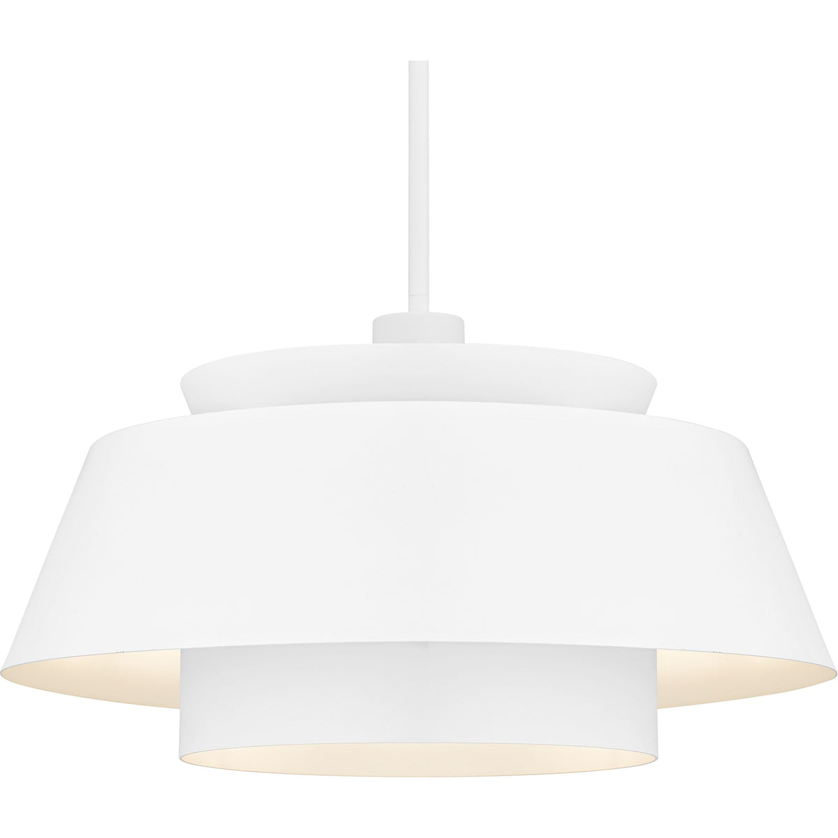 Quoizel Lumi 24in 3-Light Pendant | Modern Matte White and Metal | Kitchen Island & Dining Room | 24 x 24 x 14 in | Model LMI2824W