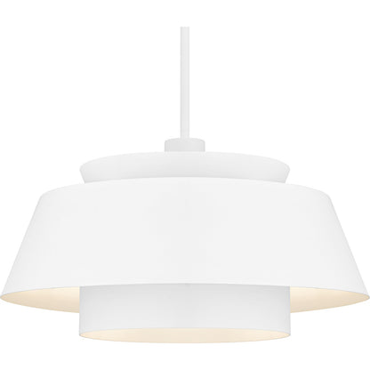 Quoizel Lumi 24in 3-Light Pendant | Modern Matte White and Metal | Kitchen Island & Dining Room | 24 x 24 x 14 in | Model LMI2824W