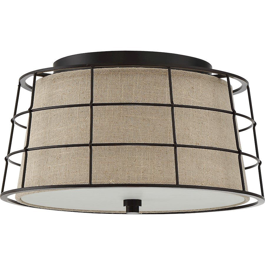 Quoizel Landings 3 Light Flush Mount, Mottled Cocoa