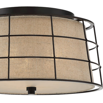 Quoizel Landings 3 Light Flush Mount, Mottled Cocoa