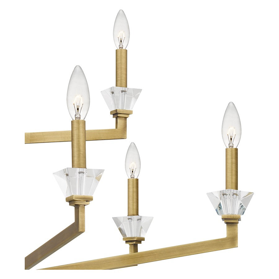 Quoizel Lottie 9 Light Chandelier, Aged Brass