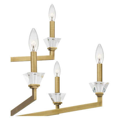 Quoizel Lottie 9 Light Chandelier, Aged Brass