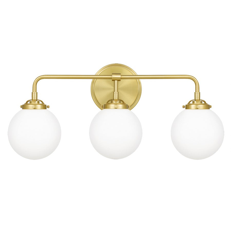 Quoizel Landry 3 Light Bath, Satin Brass