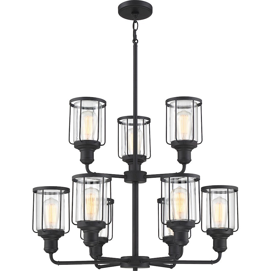 Quoizel Ludlow 9 Light Chandelier, Earth Black