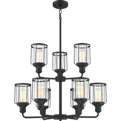 Quoizel Ludlow 9 Light Chandelier, Earth Black