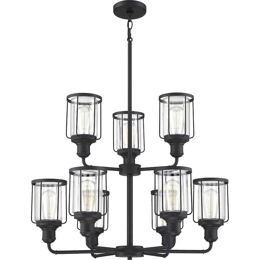 Quoizel Ludlow 9 Light Chandelier, Earth Black