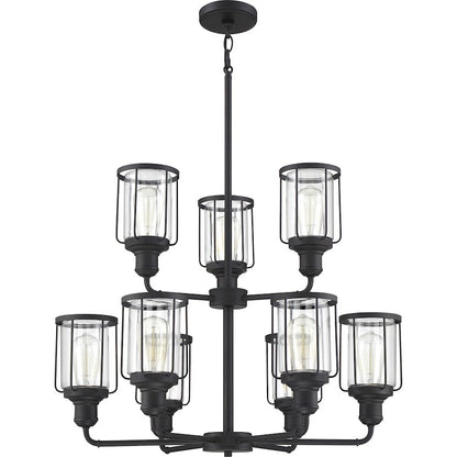 Quoizel Ludlow 9 Light Chandelier, Earth Black