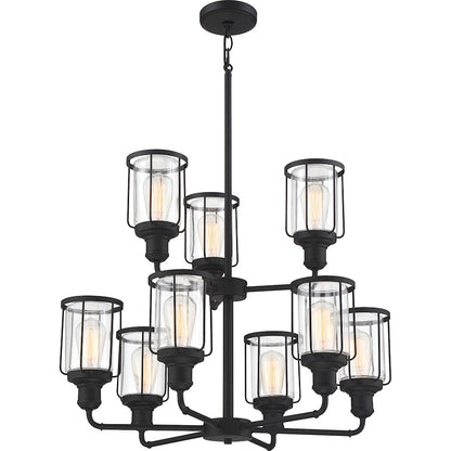 Quoizel Ludlow 9 Light Chandelier, Earth Black