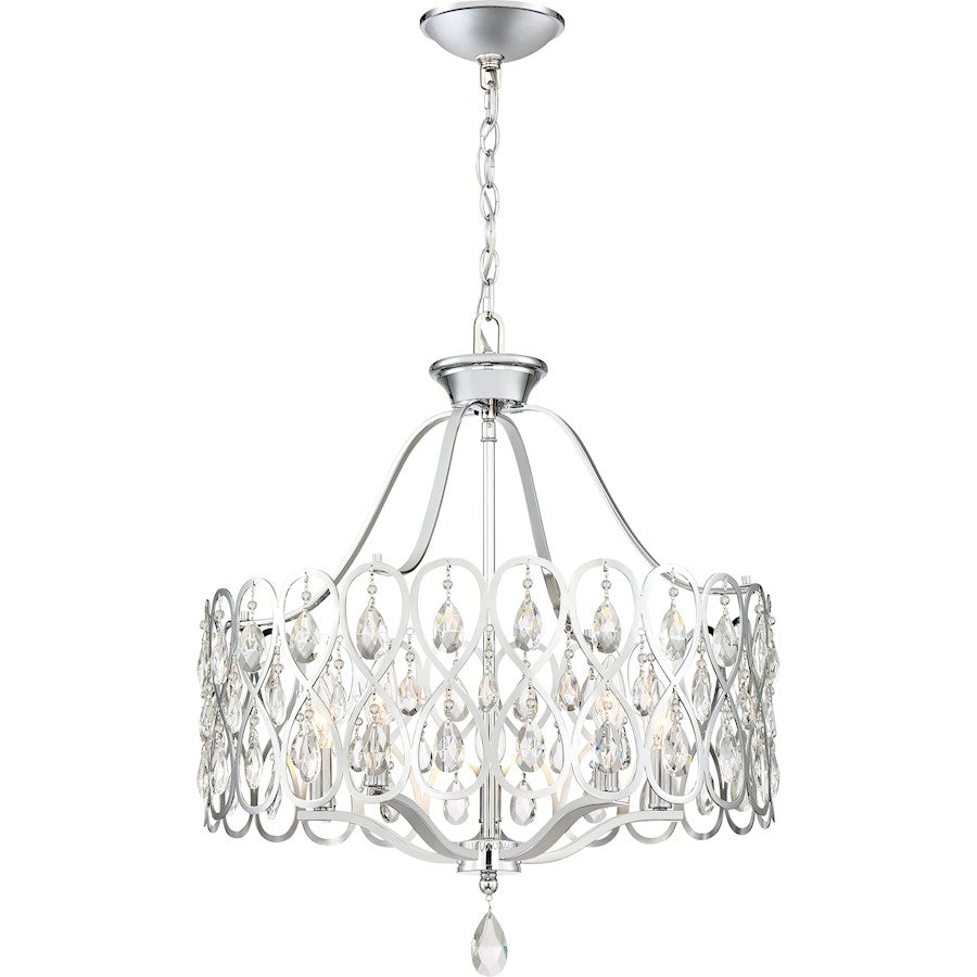 Quoizel Lulu 5 Light Chandelier, Polished Chrome