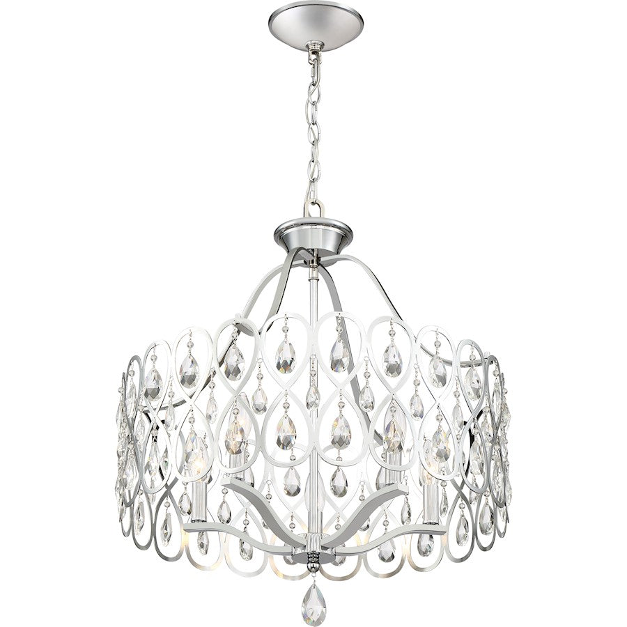 Quoizel Lulu 5 Light Chandelier, Polished Chrome