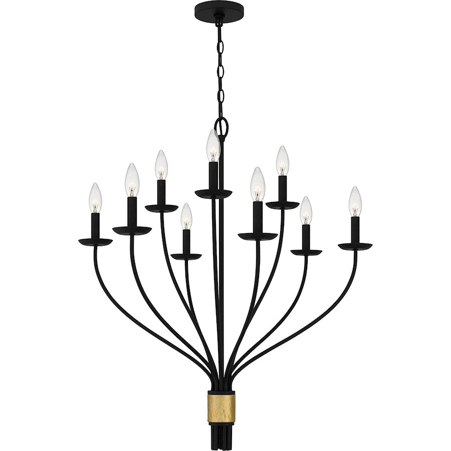 Quoizel Margaret 9 Light Chandelier, Matte Black