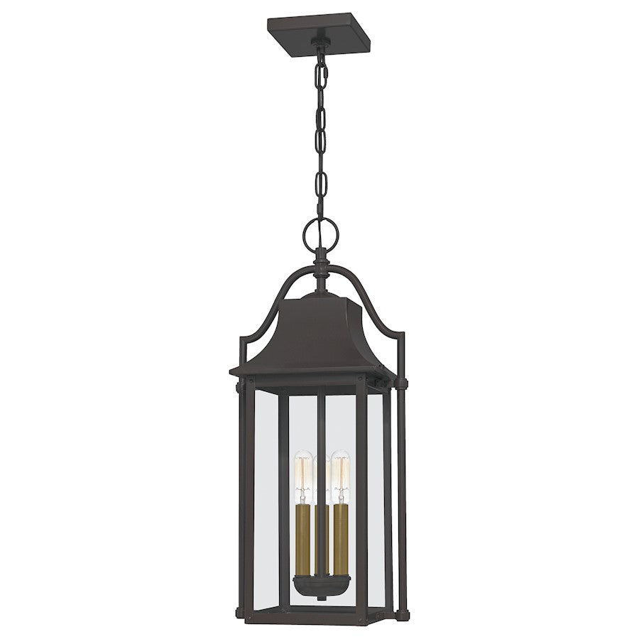 Quoizel Manning 3 Light Outdoor Hanging Lantern, Western Bronze