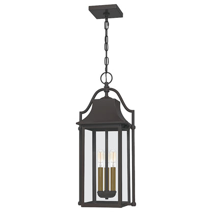 Quoizel Manning 3 Light Outdoor Hanging Lantern, Western Bronze