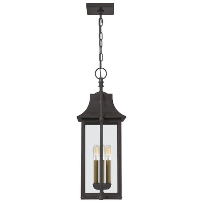 Quoizel Manning 3 Light Outdoor Hanging Lantern, Western Bronze