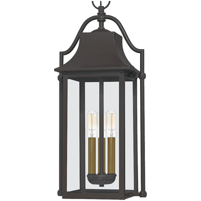 Quoizel Manning 3 Light Outdoor Hanging Lantern, Western Bronze