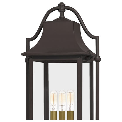 Quoizel Manning 3 Light Outdoor Post Lantern, Western Bronze