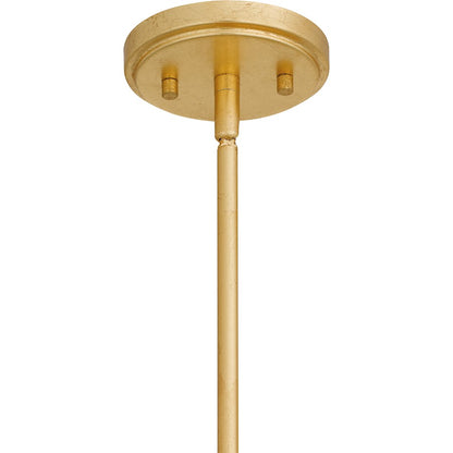 4 Light Pendant, Gold Leaf