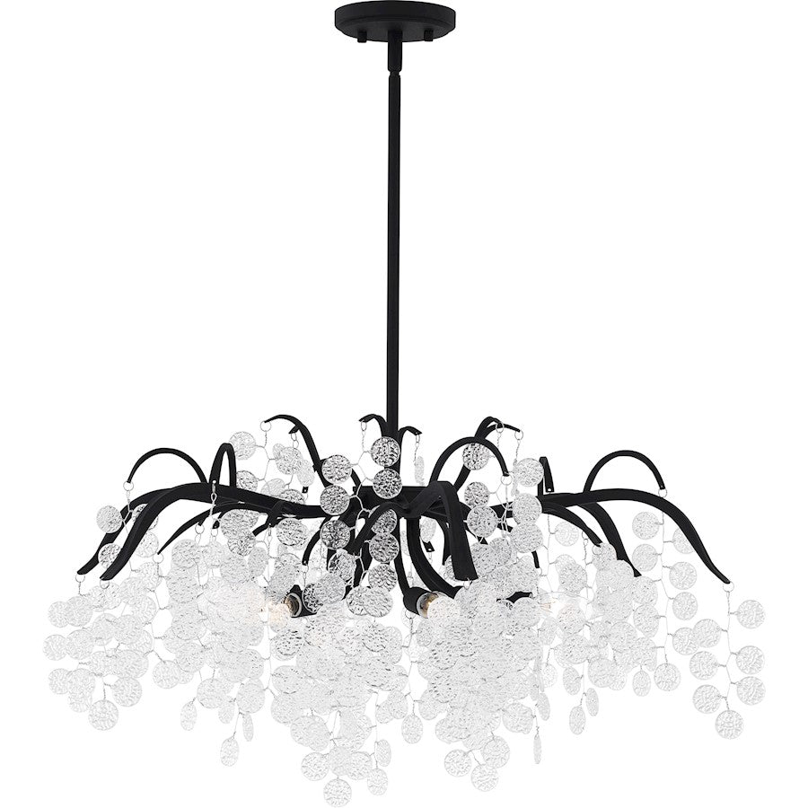 Quoizel Maple 6 Light Chandelier, Earth Black