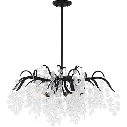 Quoizel Maple 6 Light Chandelier, Earth Black